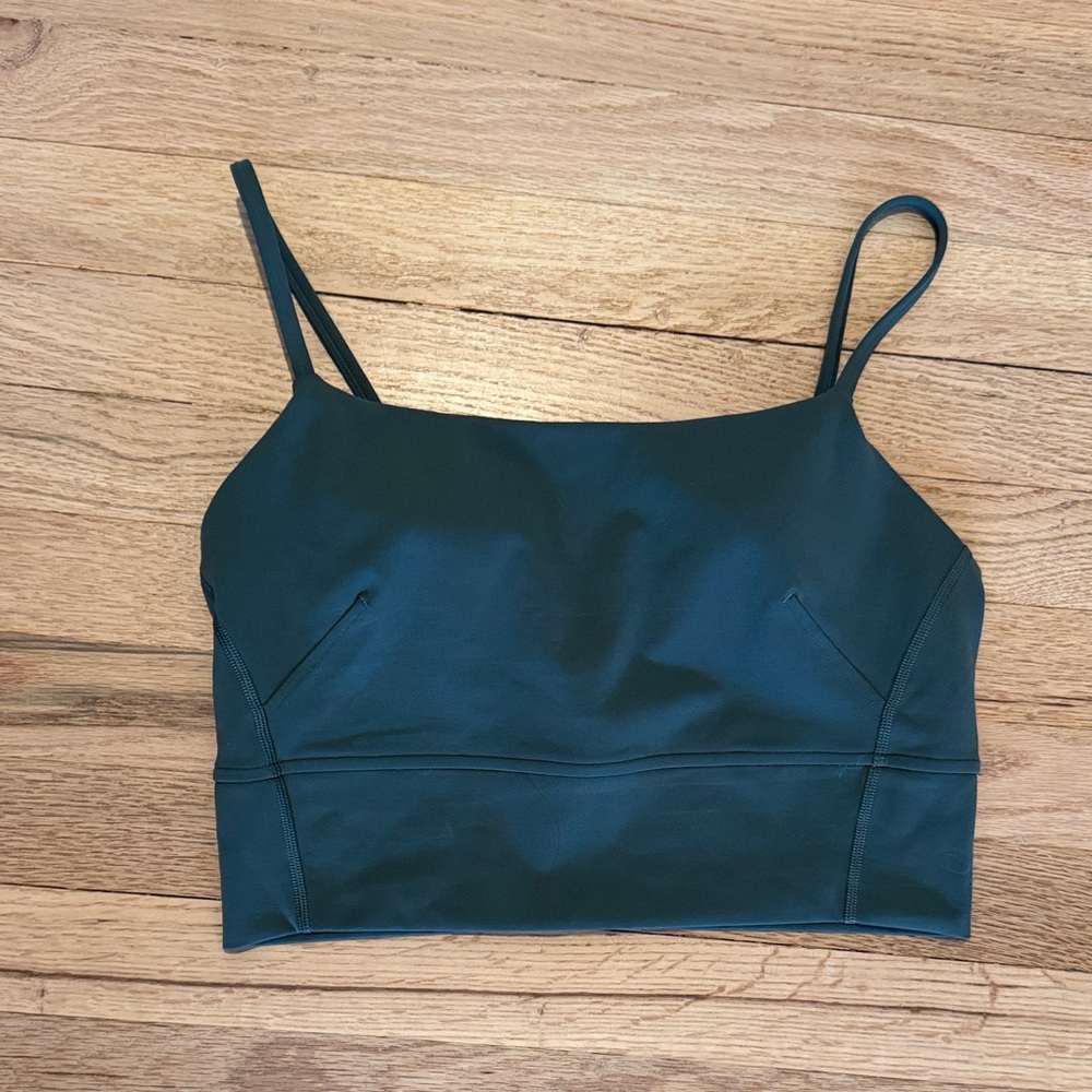 lululemon athletica dark green cropped tank top